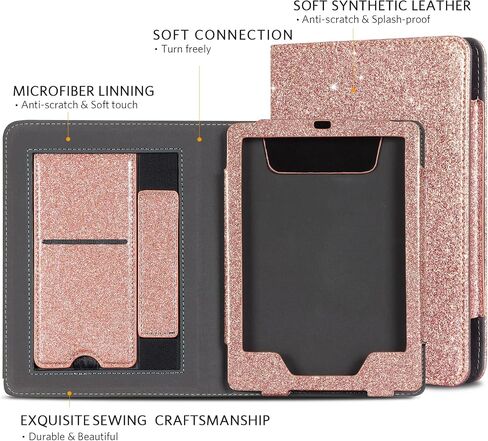 CoBak Kindle Paperwhite Case with Stand - Durable PU Leather Cover with Auto Sleep Wake, Card Slot, Hand Strap Feature - Fits Kindle Paperwhite 11th Generation 6.8" and Signature Edition 2021 Released in Saudi Arabia