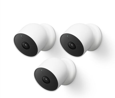 Google Nest Cam للاستخدام الخارجي أو الداخلي/البطارية - الجيل الثاني (3 عبوات) in Kuwait