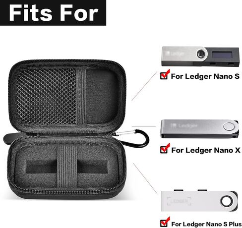 حافظة GWCASE متوافقة مع Ledger Nano X/S/S Plus لمحفظة أجهزة العملات المشفرة - BTC للبيتكوين والإيثريوم والريبل والعملات البديلة ورموز ERC. كابلات USB لتنظيم حمل التخزين - وردي in Saudi Arabia