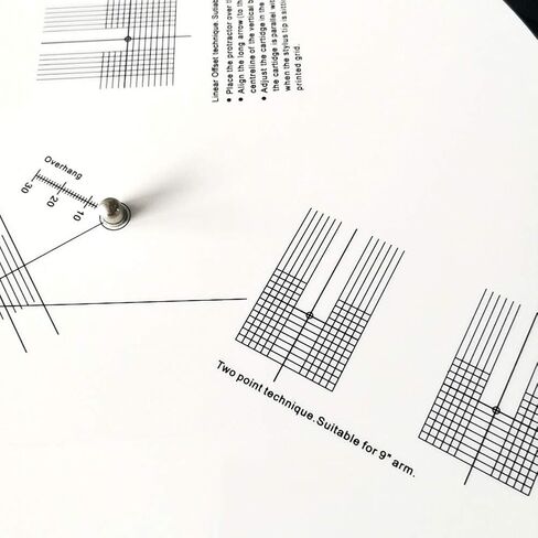Turntable Cartridge Alignment Protractor Mat, Anti-sliding LP Vinyl Record Pickup Calibration Plate Distance Gauge Protractor Adjustment Tool Ruler for Turntable Accessor in Kuwait