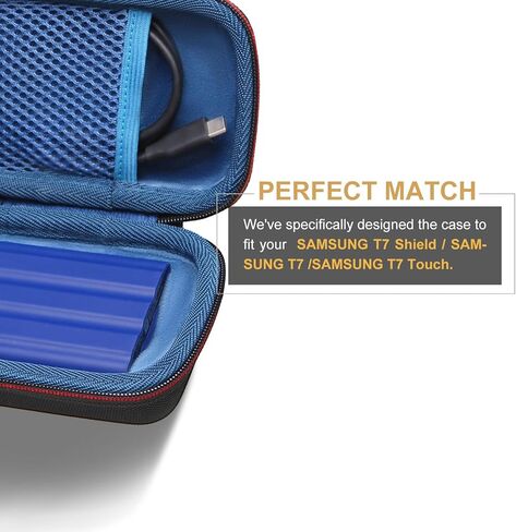 LTGEM Case for Samsung T7 Shield 1TB 2TB Portable SSD External Solid State Drive - Hard Protective Cover Storage Bag,Grey in Kuwait