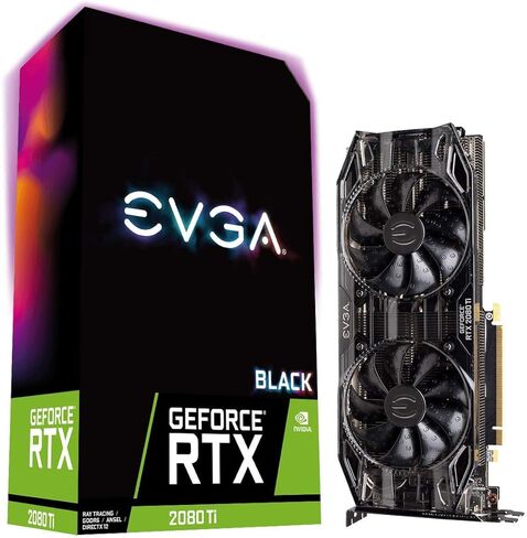 EVGA GeForce RTX 2080 Ti Black Edition Gaming, 11GB GDDR6, Dual HDB Fans & RGB LED Graphics Card 11G-P4-2281-KR (Renewed) in Saudi Arabia