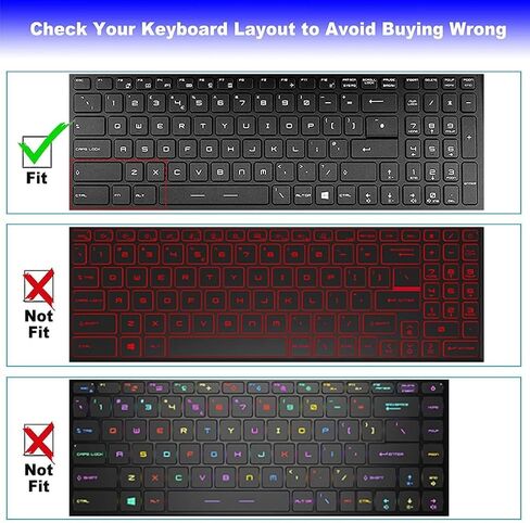 غطاء لوحة مفاتيح لـ MSI Raider GE76 GE75 GE63، MSI Stealth GS76 GS75، MSI Vector/Leopard GP76 GP75، MSI Katana GF75، MSI Titan GT76، MSI Pulse GL75 GL65 15.6 17.3 لوحة مفاتيح كمبيوتر محمول للألعاب MSI - شفاف in Kuwait