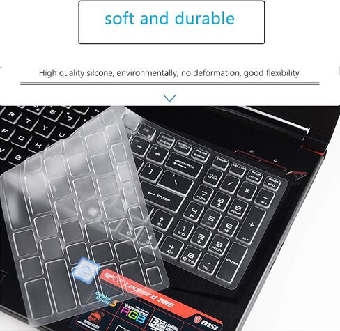 غطاء لوحة مفاتيح لـ MSI Raider GE76 GE75 GE63، MSI Stealth GS76 GS75، MSI Vector/Leopard GP76 GP75، MSI Katana GF75، MSI Titan GT76، MSI Pulse GL75 GL65 15.6 17.3 لوحة مفاتيح كمبيوتر محمول للألعاب MSI - شفاف in Kuwait