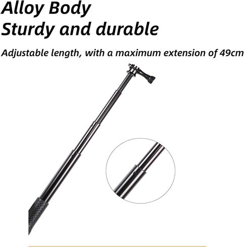 Hoffnugshween 19 بوصة قابلة للتمديد عصا سيلفي الكاميرا العائمة مجموعة إكسسوارات مقاومة للماء محمولة قابلة للتعديل من الألومنيوم تلسكوبي القطب ملحقات Monopod متوافقة مع Gopro Hero 10 9 8 7 6 5 AKASO SJCAM in Kuwait