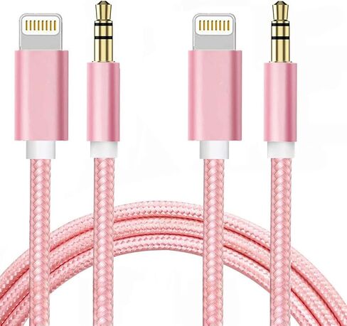 سلك Aux لهاتف iPhone، كابل صوت Lightning إلى 3.5 مم لهاتف iPhone 13 12 11 XS XR X 8 7 6 iPad iPod إلى السيارة/ستيريو المنزل/سماعة الرأس/مكبر الصوت، محول مقبس سماعة رأس معتمد من Apple MFi (أبيض) in Kuwait
