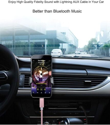 سلك Aux لهاتف iPhone، كابل صوت Lightning إلى 3.5 مم لهاتف iPhone 13 12 11 XS XR X 8 7 6 iPad iPod إلى السيارة/ستيريو المنزل/سماعة الرأس/مكبر الصوت، محول مقبس سماعة رأس معتمد من Apple MFi (أبيض) in Kuwait