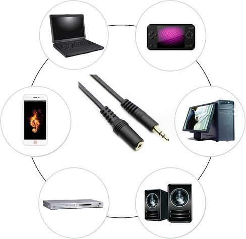 3.5mm Stereo Male to Female Extension Audio Cable Cord (1 Feet) in Saudi Arabia