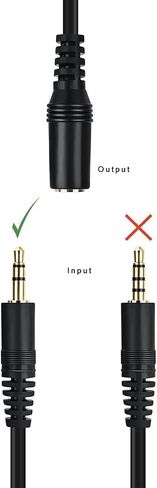 3.5mm Stereo Male to Female Extension Audio Cable Cord (1 Feet) in Saudi Arabia