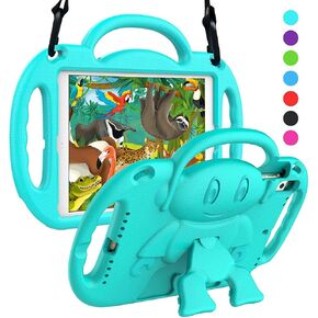 SUPLIK Kids Case for iPad 5th/6th Generation (9.7 inch, 2017/2018), iPad Air 1 & Air 2 & Pro 9.7 Kids Case with Shoulder Strap Handle Stand for iPad 5/6 & iPad Air 1st/2nd Gen, Blue in Kuwait