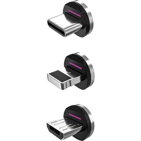 Statik 360 Pro Magnetic Connectors Tips for Fast Charging - Only Compatible with Statik360 Pro Magnet Phone Charger Cable - 3-Pack Includes Type USB C Magnetic Adapter - Compatible with USB C Devices
