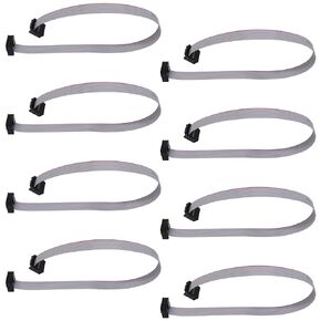 YuGtcen 8pcs Flat Ribbon Cable, 10 Pin Connector 2.54mm Pitch Female to Female Flat Wire IDC Ribbon Connector Dual Row Data Cable (10Pin, 30cm)