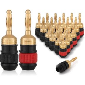 WGGE WG-008 24K Gold-Plated Safety Banana Plugs, 12 Pairs, 24 Plugs in Kuwait