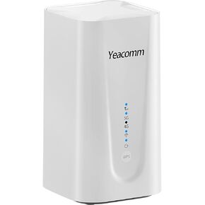 Yeacomm 5G Router AX3600 WiFi-6 مودم مع فتحة لبطاقة Sim، NR NSA/SA 5G راوتر خلوي يصل إلى 4.67 جيجابت في الثانية، بوابة جيجابت لاسلكية مزدوجة النطاق 5G CPE وLTE Cat20، شبكة، قفل النطاق، VPN، بدون صوت