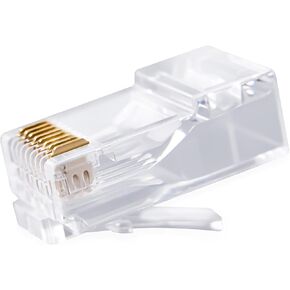 W-NECTOUN Cat6 RJ45 Connector,100-PACK Cat6 Ends,UTP Network Plug for Solid Strand Cable