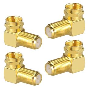 GZXUNFA 4 Pack F Type Coaxial Cable Right Angle Connector Male to Female Quick Connector Adapter, Gold Plated RG6 Coax Cable Extender – 90 Degree F Type Adapter for Wall Plates and Coax Cable in Kuwait