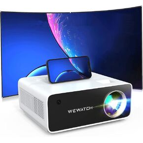 WEWATCH Native 1080P 5G Projector, LED 15,000LM, WiFi Wireless, 230" Large Screen, ±50° Four point keystone correction, Home Outdoor Portable Projector, Compatible with HDMI, TV Stick,AV,USB in Kuwait
