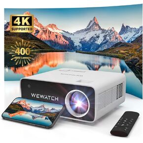 جهاز عرض WEWATCH Native 1080P 5G، LED 15,000LM، واي فاي لاسلكي، شاشة كبيرة 230 بوصة، تصحيح الانحراف ±50 درجة، جهاز عرض محمول خارجي منزلي، متوافق مع HDMI، TV Stick، AV، USB