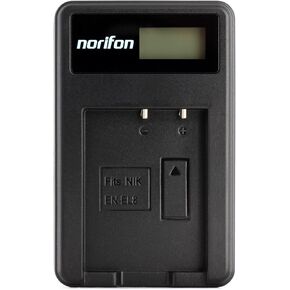 Norifon EN-EL8 LCD USB Charger for Nikon Coolpix S52c, P1, P2, S1, S2, S3, S5, S50, S50c, S51, S51c, S52, S6, S7, S7c, S8, S9 Camera and More, Black