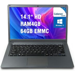 كمبيوتر محمول UNXAI مقاس 14 بوصة يعمل بنظام Windows 11 كمبيوتر محمول Intel Celeron Windows وذاكرة وصول عشوائي 4 جيجابايت وذاكرة تخزين 64 جيجابايت كمبيوتر محمول مدرسي للأعمال in Kuwait