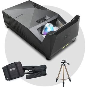 EliteProjector Ultra Short Throw Projector for Home Theater, 1080p, 1500 Lumens, Bluetooth, Portable Outdoor Movie Projector, Compatible with iOS Android PC TV Stick, MGFU-L1-FBA