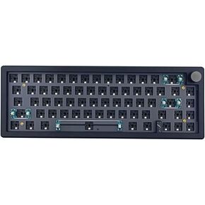 BOYI GMK67 Barebones Keyboard Kit,VIA Programmable Custom BT5.0/2.4GHz/Type-C Tri-Mode Gasket Mounted Hot Swap RGB 4000mAh Wireless 65% Mechanical Gaming Keyboard DIY Kit with Knob(White) in Kuwait
