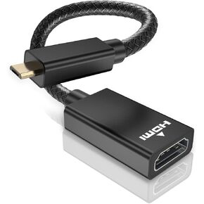 محول كابل Elebase Micro HDMI ذكر إلى HDMI أنثى، 4K/60 هرتز 0.67 قدم عالي السرعة من النوع D HDMI 2.0 موصل لـ Raspberry Pi 4 4b Model B، GoPro Black Hero 7 6 5 4، كاميرا Sony A6300، Nikon B500 in Kuwait