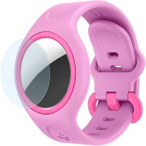 Spigen Play 360 مصمم لـ AirTag Anti-Loss للأطفال والصغار، سوار معصم خفيف الوزن (يتضمن طبقة واقية) - وردي كاندي in Kuwait