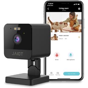 كاميرا أمان JAIOT داخلية، كاميرا للحيوانات الأليفة واي فاي 2.4 جيجا مع تطبيق الهاتف، كاميرا لأمن المنزل، رؤية ليلية ملونة، سلكية، كشف الحركة، إعداد سهل، صوت ثنائي الاتجاه، تعمل مع Alexa in Kuwait