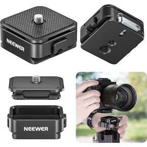 NEEWER Arca Type Quick Release Plate Kit, Four Side Slot Compatible with Arca Swiss Camera Mount Adapter with 1/4" 3/8" Threads for Gimbal Stabilizer Tripod Head Slider, Max Load 17.6lb/8kg, CA009 in Saudi Arabia