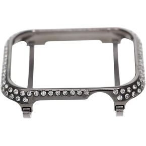 Compatible with Apple Watch Series 6 5 4 SE Bling Cover Sparkling Rhinestone Diamond Jewelry Case Bezel 40mm 44mm for Men Women (Black Platinum, 40mm) in Kuwait