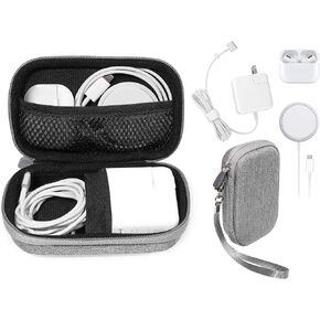 CaseSack Case for MacBook Air/Pro Charger MagSafe/MagSafe 2 Power Adapter, iPhone 15/15 Pro/15 Pro Max/14/14 Pro MagSafe Charger, USB C Hub, Type C Hub, USB Multiport Adapter-Black(Larger Version)