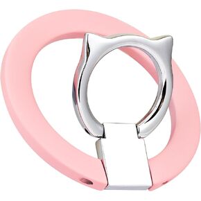 Magnetic Phone Grip for MagSafe, EI Sonador Magnet Phone Ring Holder, Removable, Compatible with iPhone 14 Plus 13 12 Pro Max Mini (Transparent Silver Diamond)