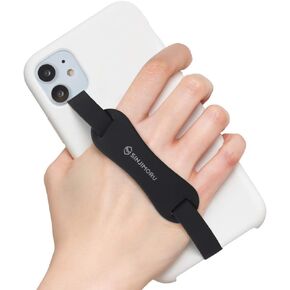 حامل مقبض هاتف من السيليكون العالمي من Sinjimoru، كحامل للهاتف الخلوي، مع حزام أصابع مرن للهاتف لجراب Android/iPhone. حامل حلقة سينجي باللون الأسود in Kuwait