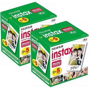 Fujifilm Instax Mini Instant Film, 10 Sheets of 5 Pack × 2 (100 Sheets) in Saudi Arabia