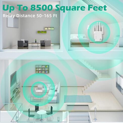 أحدث معزز واي فاي 2023، معزز إشارة للغطاء المنزلي حتى 12880 قدم مربع و105 جهاز، موسع واي فاي، مضخم واي فاي، موسع نطاق واي فاي 1200 ميجا بت في الثانية، معزز الإنترنت، معزز موسع واي فاي in Kuwait