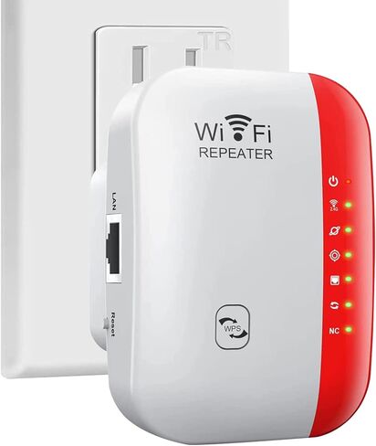 WiFi Repeater WiFi Extender Signal Booster High Speed WiFi Booster Home Wireless Internet Repeater Long Range Amplifier with Ethernet Port 1-Key Setup 2023 Released(red). in Kuwait