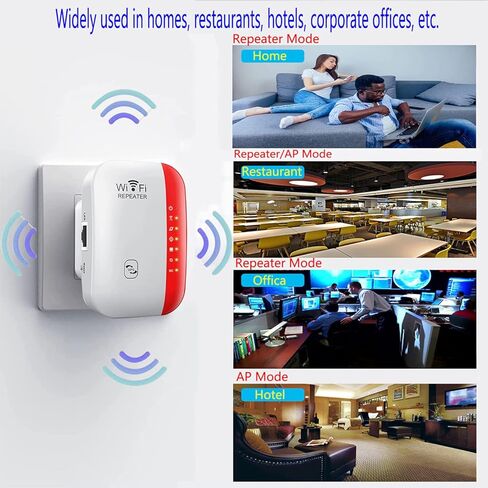 WiFi Repeater WiFi Extender Signal Booster High Speed WiFi Booster Home Wireless Internet Repeater Long Range Amplifier with Ethernet Port 1-Key Setup 2023 Released(red). in Kuwait