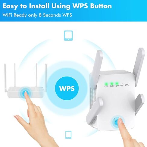 موسع واي فاي، معزز إشارة موسعات واي فاي للمنزل، 2023 أحدث معزز واي فاي ومضخم إشارة يصل إلى 8470 قدم مربع، معزز الإنترنت، مكرر مع منفذ إيثرنت ونقطة وصول، إعداد بنقرة واحدة، 2.4 جيجا هرتز in Kuwait