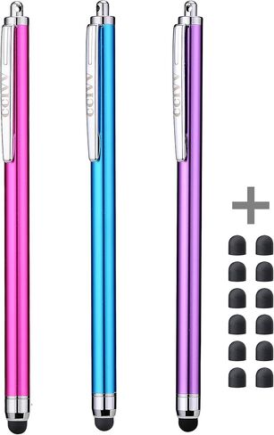 Stylus Pens for Touch Screens iPad iPhone Kindle Fire (Pink/Purple/Aqua Blue) in Kuwait