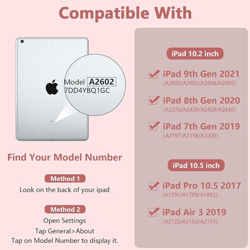 حافظة لوحة مفاتيح iPad الجيل التاسع الجديدة 10.2 بوصة 2021/(الجيل الثامن) 2020/(الجيل السابع) 2019، حافظة لوحة مفاتيح بإضاءة خلفية 7 ألوان لجهاز iPad 10.2 بوصة /iPad Air 3 10.5 بوصة (الجيل الثالث)/iPad Pro 10.5 بوصة مع حامل قلم رصاص( أرجواني) in Kuwait