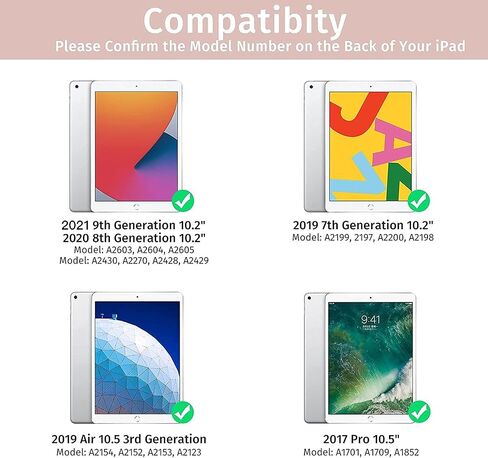 حافظة لوحة مفاتيح iPad الجيل التاسع الجديدة 10.2 بوصة 2021/(الجيل الثامن) 2020/(الجيل السابع) 2019، حافظة لوحة مفاتيح بإضاءة خلفية 7 ألوان لجهاز iPad 10.2 بوصة /iPad Air 3 10.5 بوصة (الجيل الثالث)/iPad Pro 10.5 بوصة مع حامل قلم رصاص( أرجواني) in Kuwait