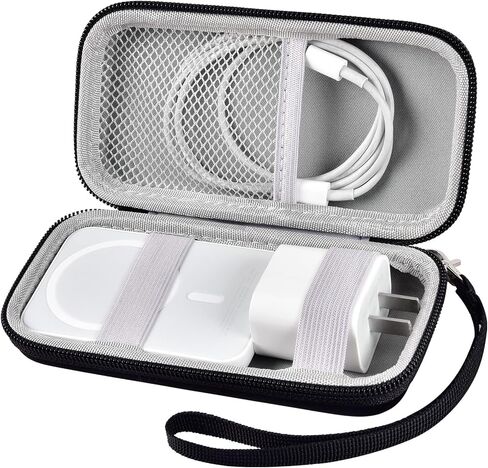 Charger Battery Pack Case Compatible with Apple MagSafe/for Baseus/for Belkin/for INIU, Holder for Anker 633/622/621/321 MagSafe Magnetic Power Bank for iPhone 15, Storage with Strap - Black in Saudi Arabia