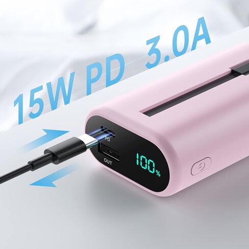 Portable Charger 10800mAh for iPhone,Small & Ultra-Compact 15W PD Fast Charging Power Bank ,LCD Display Battery Pack with Built-in-Cable Compatible with iPhone 14/14 Pro Max /13/12/X/XR/XS/8/7/6 etc in Kuwait