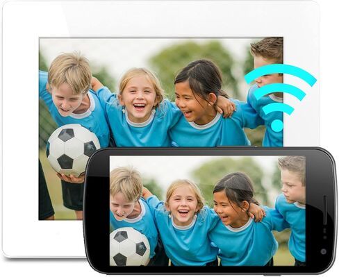 Aluratek 8 Inch WiFi Digital Photo Frame with Touchscreen IPS LCD Display and 8GB Built-in Memory,White in Saudi Arabia