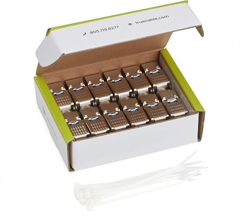 مقبس Keystone بدون أدوات من TrueCABLE Cat6A، محمي (STP)، PoE++ (4PPoE) 100 وات، مدرج في قائمة UL، معتمد من ETL، معتمد من ANSI/TIA، أنثى RJ45 معيارية، 12 حزمة in Kuwait