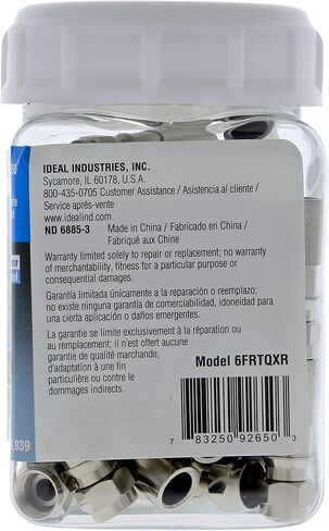 موصل ضغط RTQ RG-6 RTQ 92-650 من شركة أيديال (عبوة من 50 قطعة) in Saudi Arabia