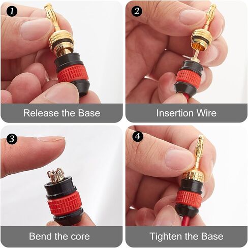 WGGE WG-008 24K Gold-Plated Safety Banana Plugs, 12 Pairs, 24 Plugs in Kuwait