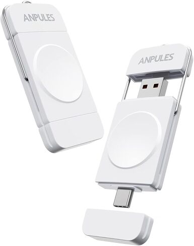 شاحن ساعة محمول لساعة سامسونج جالاكسي 6/5 - شاحن ساعة انبوليز USB C وUSB A [OTG] لساعة جالاكسي ووتش، شاحن لاسلكي مغناطيسي لساعة جالاكسي 4/4 كلاسيك/3/جالاكسي اكتيف 2 (ابيض) in Kuwait