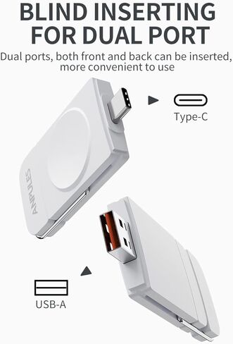 شاحن ساعة محمول لساعة سامسونج جالاكسي 6/5 - شاحن ساعة انبوليز USB C وUSB A [OTG] لساعة جالاكسي ووتش، شاحن لاسلكي مغناطيسي لساعة جالاكسي 4/4 كلاسيك/3/جالاكسي اكتيف 2 (ابيض) in Kuwait